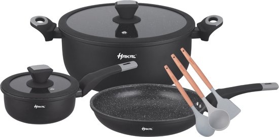 Pannenset 13-delig | Zwart - Inductiebestendig