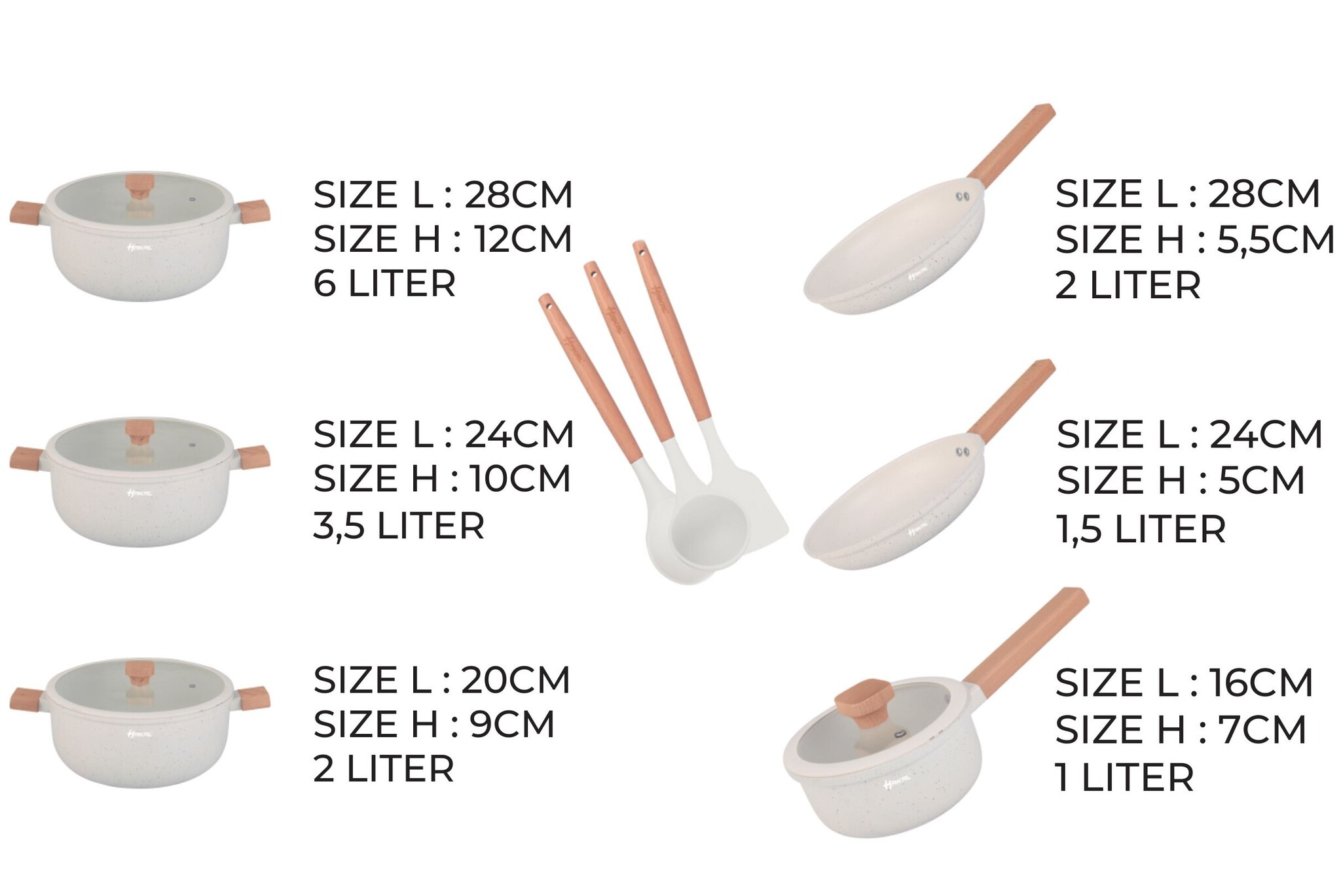 Pannenset 13-delig | Creme - Inductiebestendig