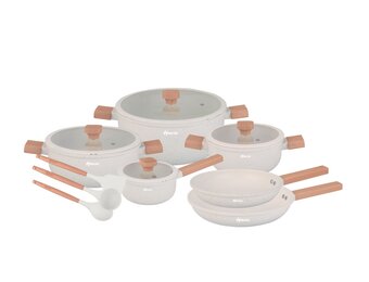 Pannenset 13-delig | Creme - Inductiebestendig