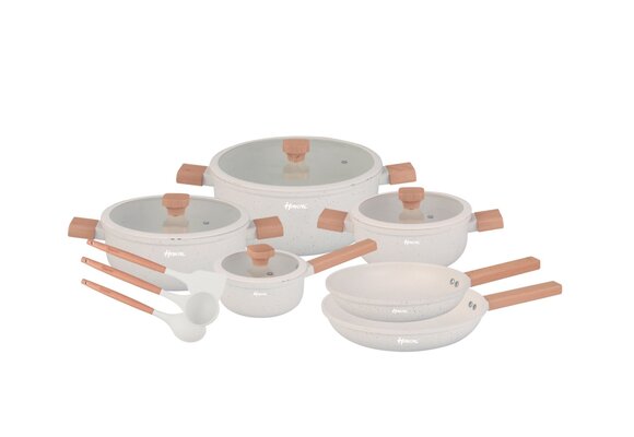 Pannenset 13-delig | Creme - Inductiebestendig