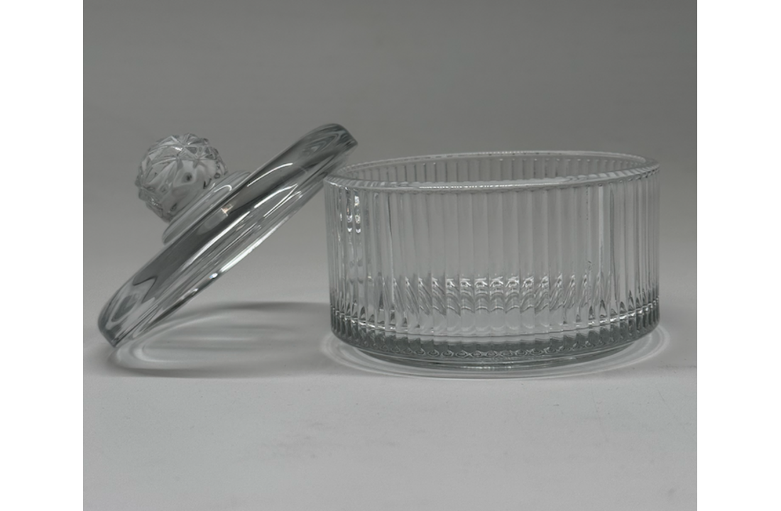 Glazen Bewaarpot Lines - Ø 10,5 cm