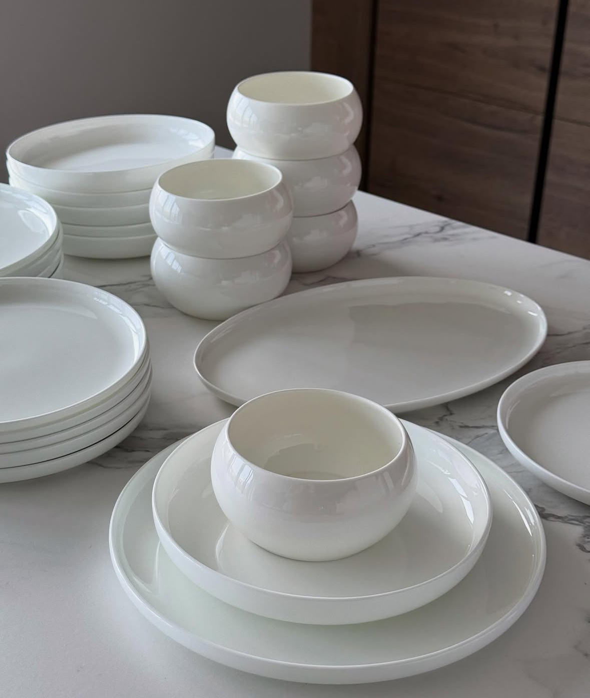 Bricard Bobigny serviesset 25 delig - porselein - wit