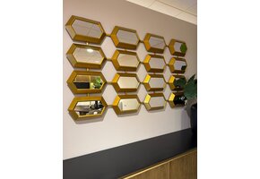 Beehive Spiegel Goud - Honingraat motief