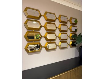 Beehive Spiegel Goud - Honingraat motief