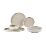 Bricard Barles Serviesset 25 delig - Porselein - Wit/Taupe - Organisch