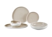 Bricard Barles Serviesset 25 delig - Porselein - Wit/Taupe - Organisch