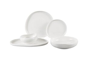 Bricard Barles Serviesset 25 delig - Porselein - Wit - Organisch