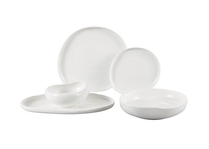 Bricard Barles Serviesset 25 delig - Porselein - Wit - Organisch