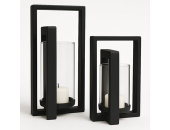 Kaarshouder Joly - Mat Zwart - Set van 2