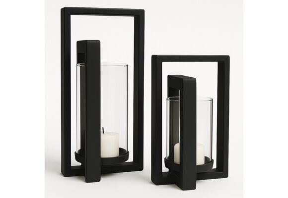Kaarshouder Joly - Mat Zwart - Set van 2