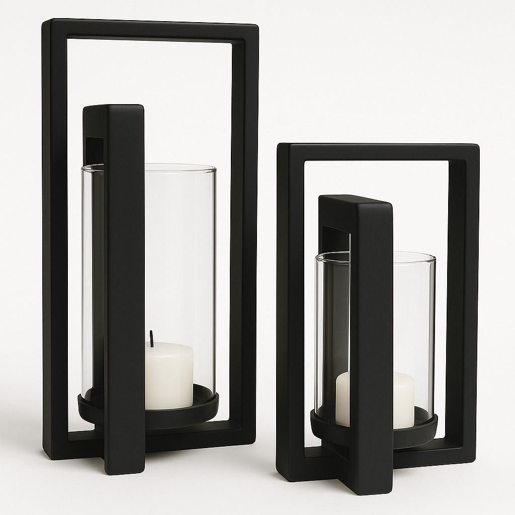 Kaarshouder Joly - Mat Zwart - Set van 2