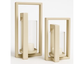 Kaarshouder Joly - Crème - Set van 2