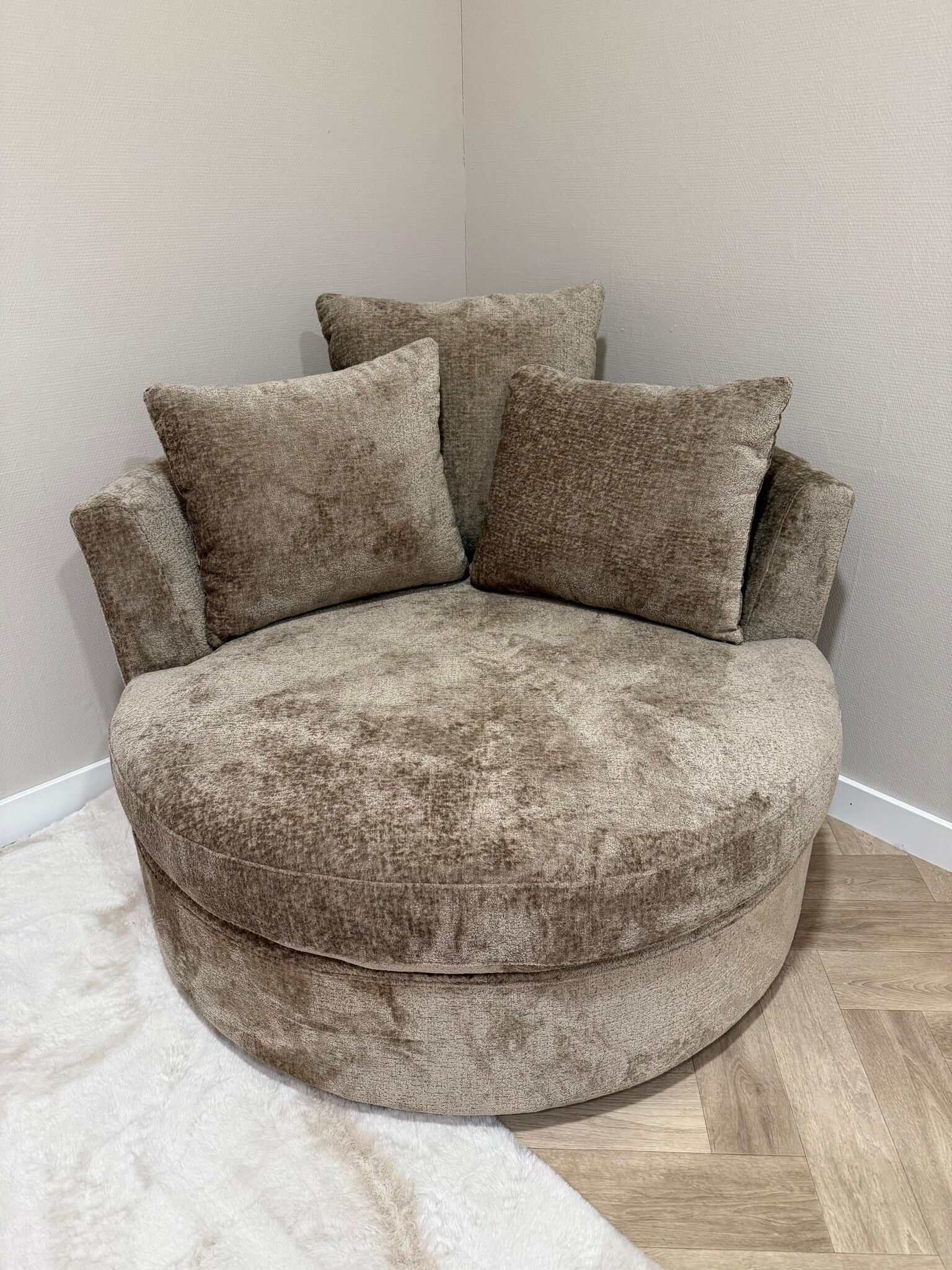 Loveseat Siena - Taupe chenille - Bergen 104