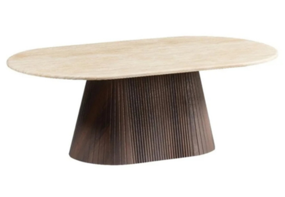 Salontafel Kimberly - Travertin | Ovaal - Bruin