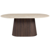 Eettafel Kimberly - Travertin | Ovaal - Bruin