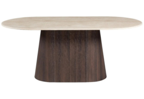 Eettafel Kimberly - Travertin | Ovaal - Bruin