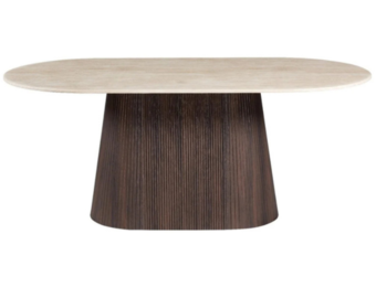 Eettafel Kimberly - Travertin | Ovaal - Bruin