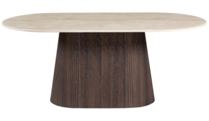 Eettafel Kimberly - Travertin | Ovaal - Bruin