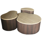 Salontafel Kimberly set van 3 - Travertin | Ovaal - Bruin