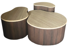 Salontafel Kimberly set van 3 - Travertin | Ovaal - Bruin