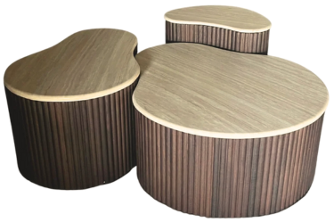 Salontafel Kimberly set van 3 - Travertin | Ovaal - Bruin