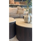 Salontafel Kimberly set van 3 - Travertin | Ovaal - Bruin