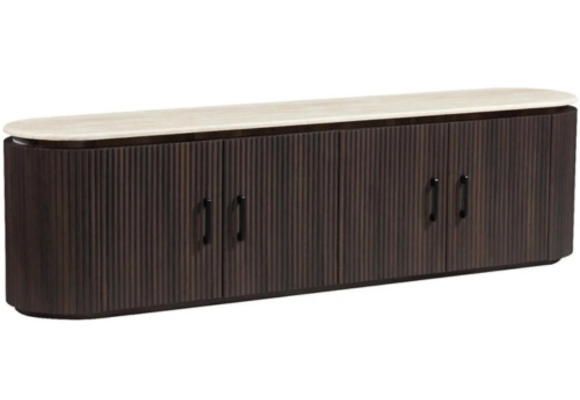 Tv-meubel Kimberly  - Travertin | Ovaal - Bruin