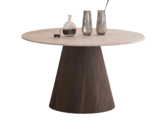 Eettafel Kimberly - Travertin | Rond - Bruin