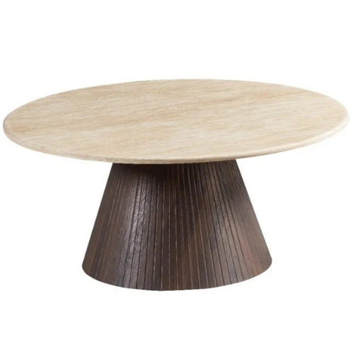 Salontafel Kimberly - Travertin | Rond - Bruin