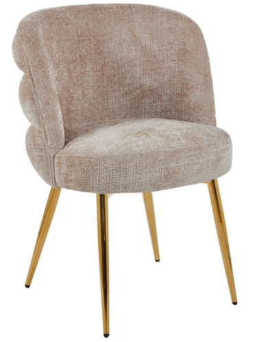 Eetkamerstoel Cremona - Warm Beige - Gold