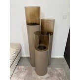 Luxe Windlicht op pilaar Champagne - 3 stuks: H90 + H110 + H130 cm