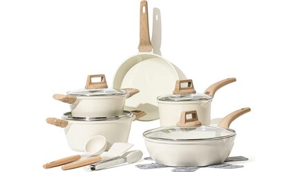 Pannenset 14-delig | Creme - Houtprint