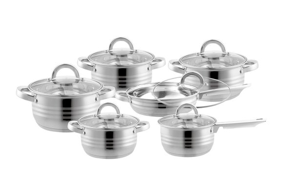 Bavary Pannenset 12 delig | 18/10 Stainless Steel