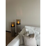 Luxe Windlicht op pilaar Champagne - 3 stuks: H90 + H110 + H130 cm