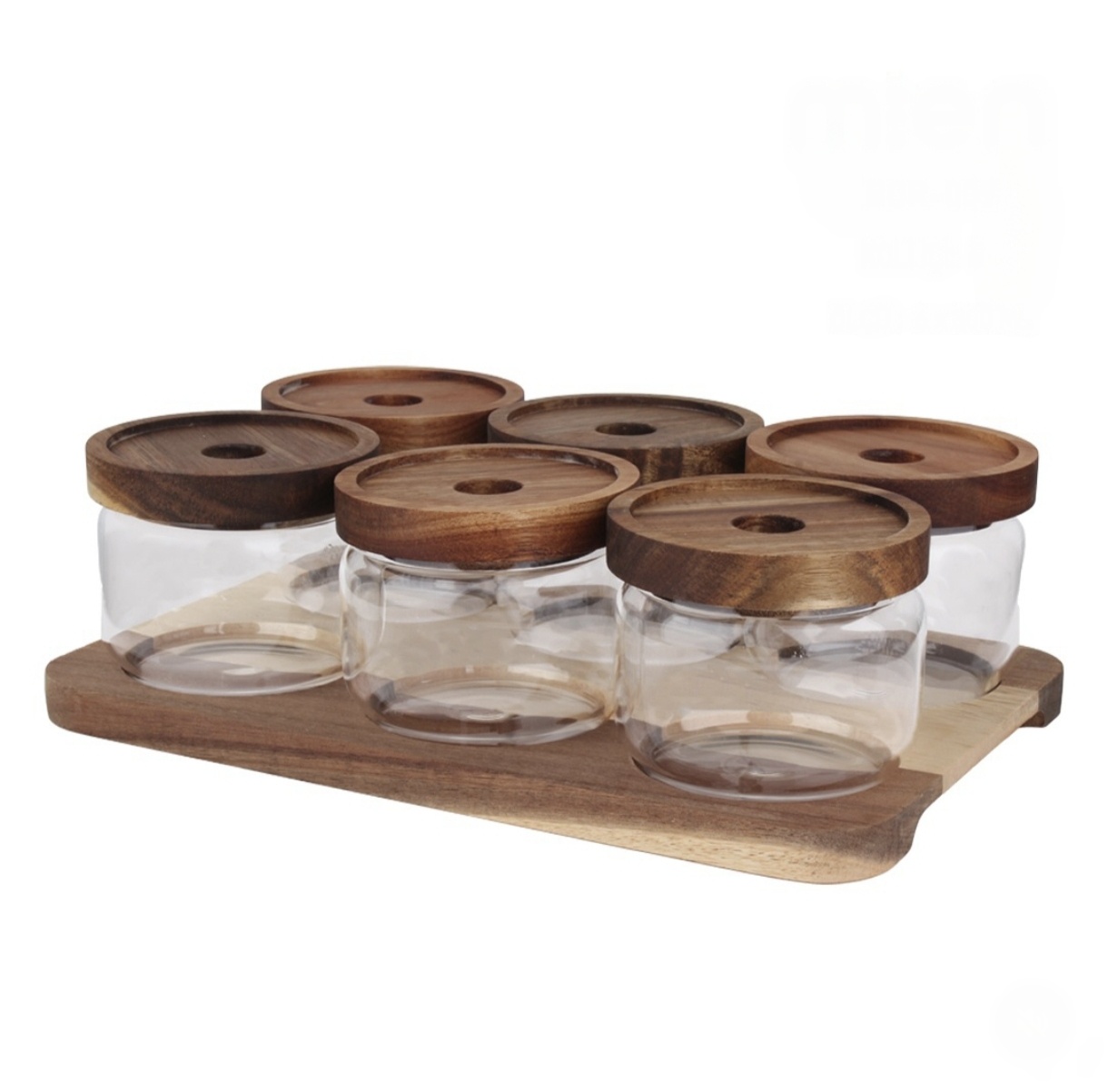 Glazen Voorraadpotten met onderzetter | 7 - delig | 300ml