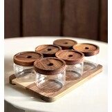 Glazen Voorraadpotten met onderzetter | 7 - delig | 300ml