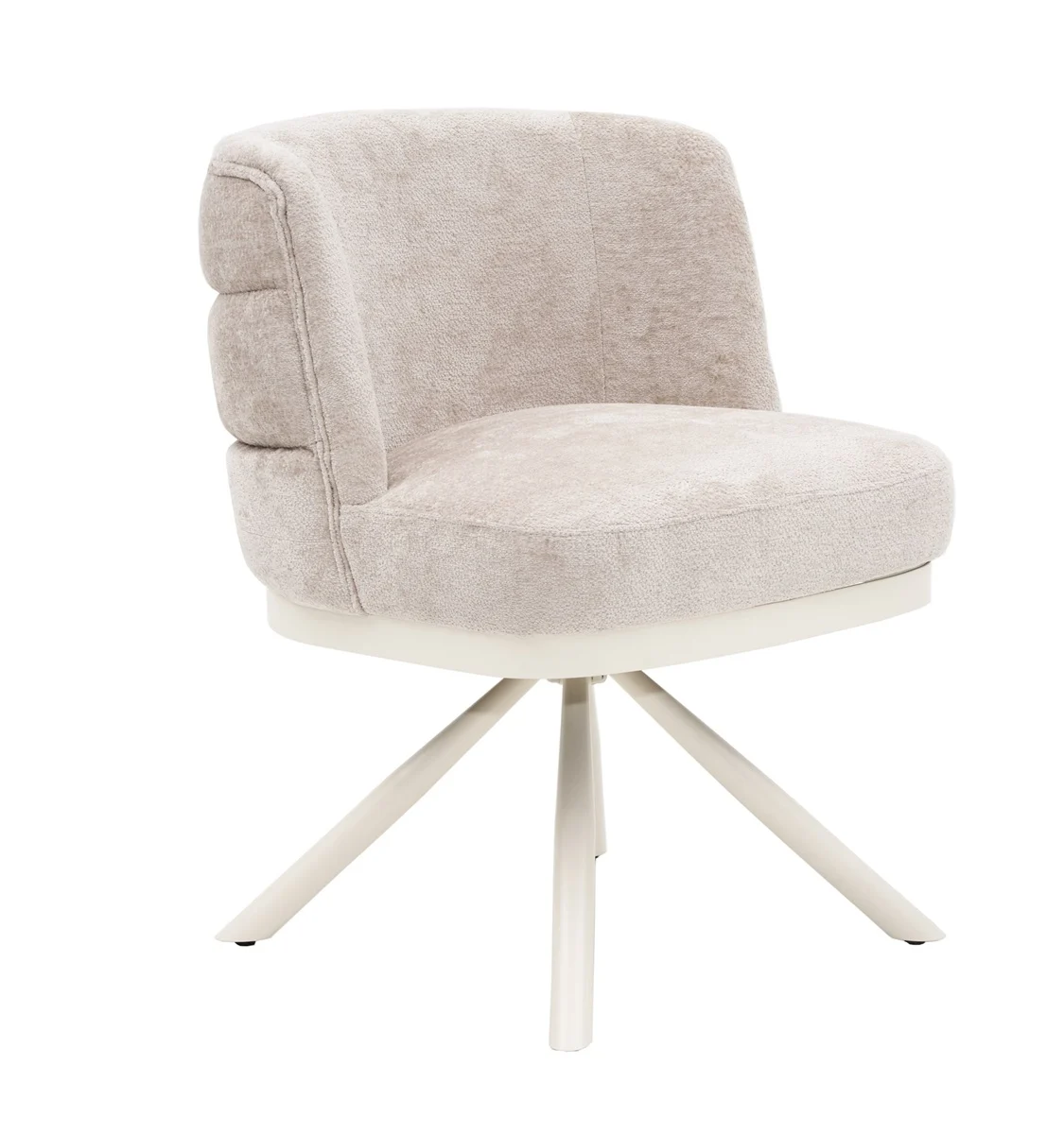 Draaistoel Channel - Taupe Chenille / Creme kleur poot