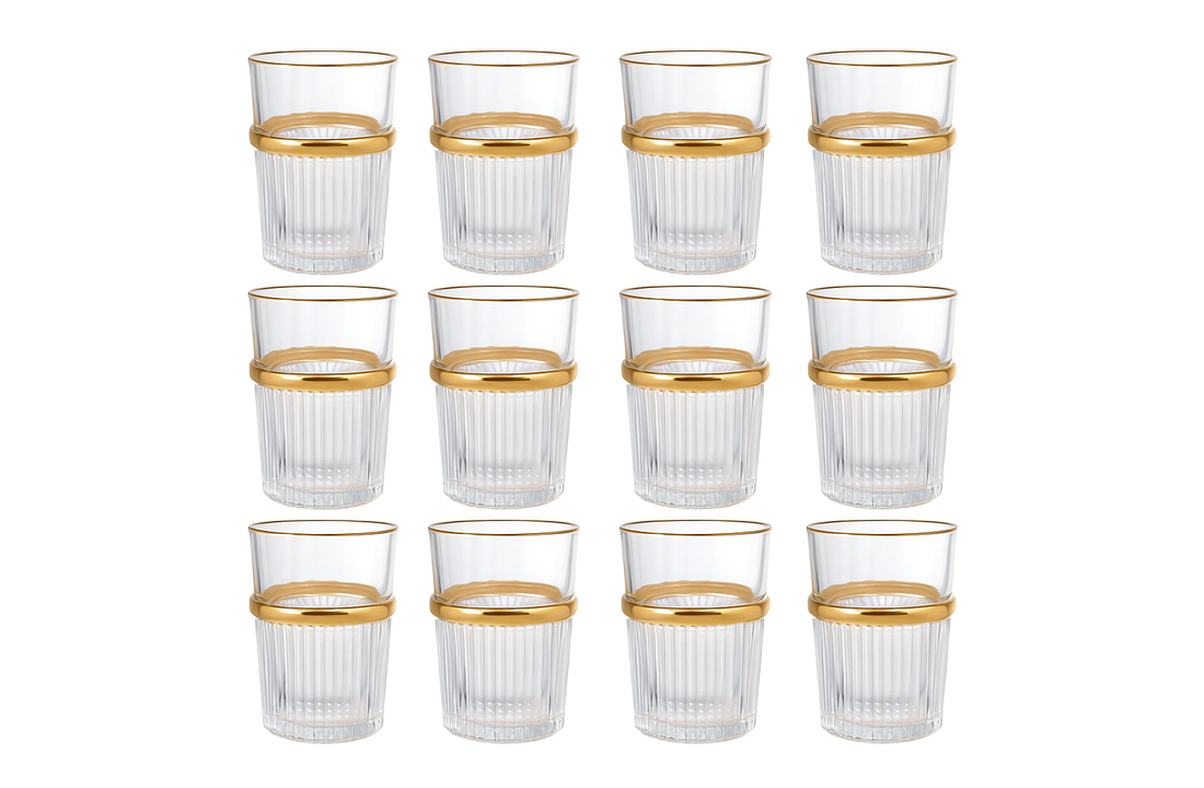 Theeglazen Fariza - set van 12 | Goud