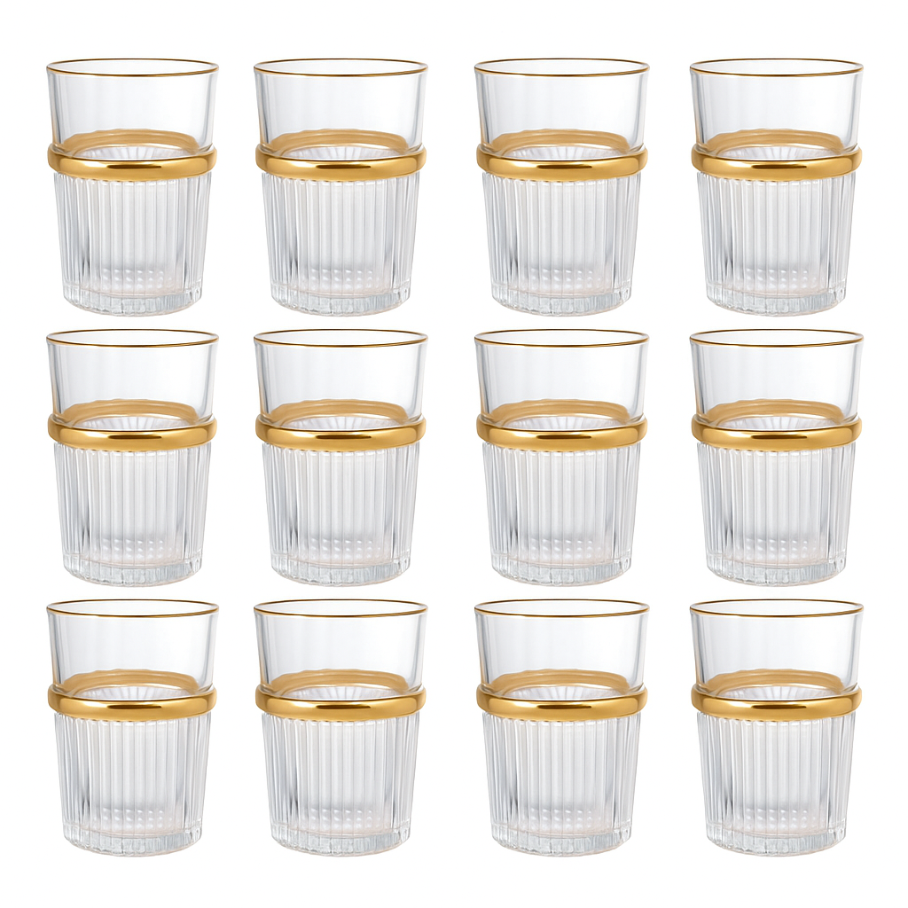 Theeglazen Fariza - set van 12 | Goud