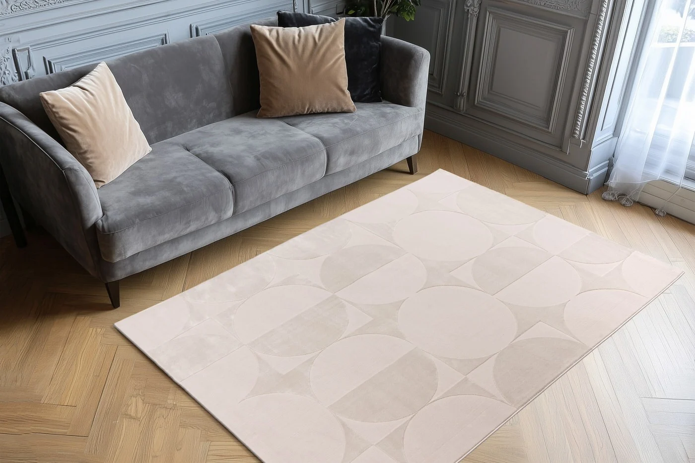 Elif 406 | Vloerkleed Japandi Stijl - Beige