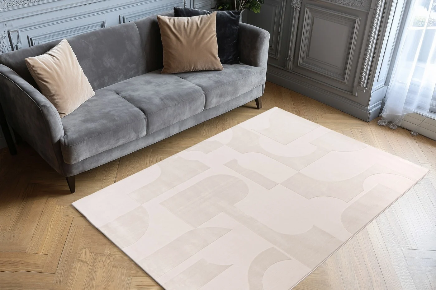 Elif 405 | Vloerkleed Japandi Stijl - Beige