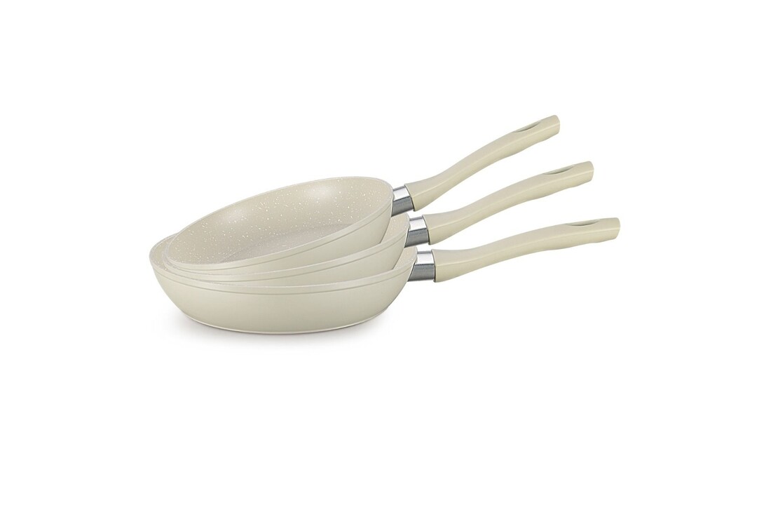Pannenset - 3 delig - Beige/Wit
