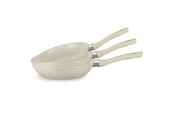 Pannenset - 3 delig - Beige/Wit