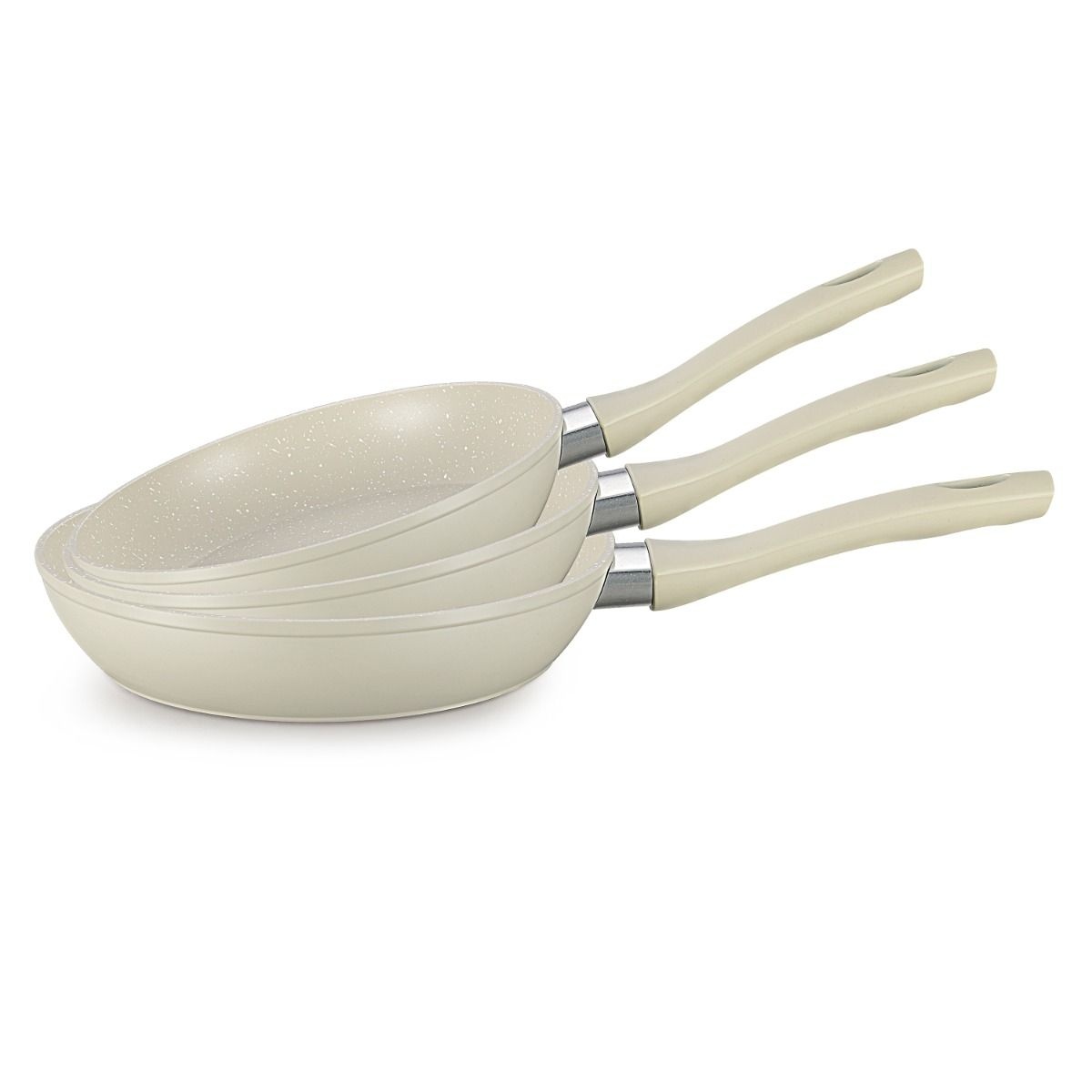 Pannenset - 3 delig - Beige/Wit
