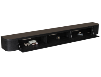 Japandi Tv Meubel Curved - Zwart Eiken