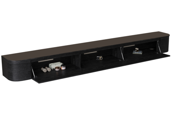 Japandi Tv Meubel Curved - Zwart Eiken