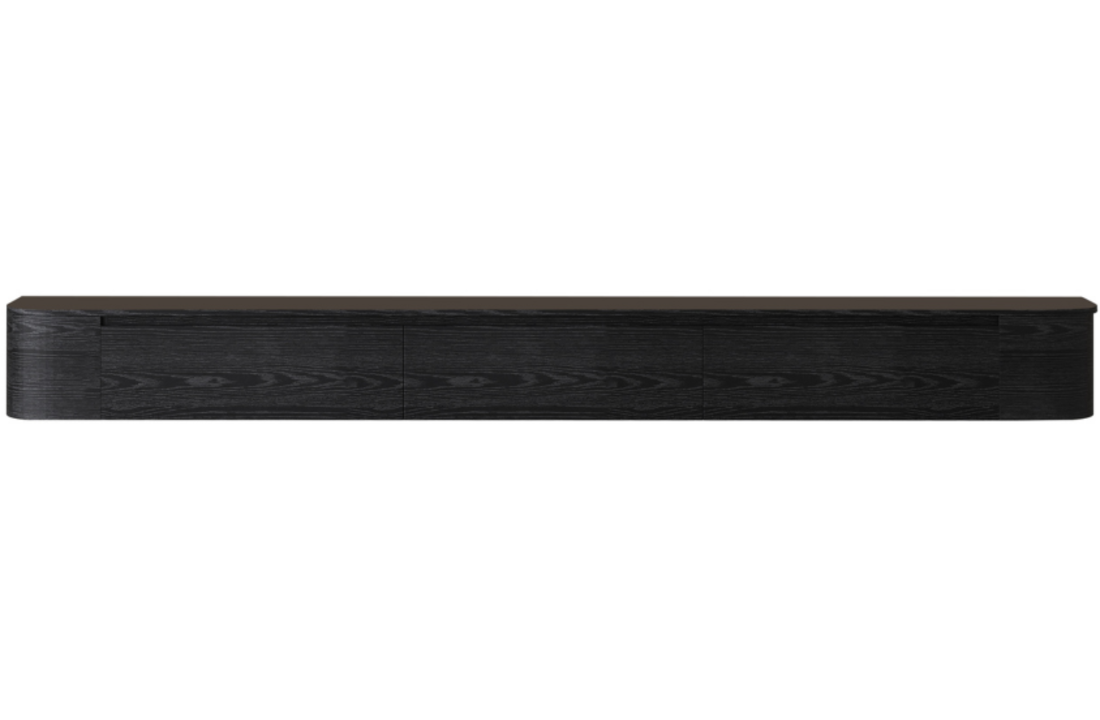 Japandi Tv Meubel Curved - Zwart Eiken - Gebogen zijkant