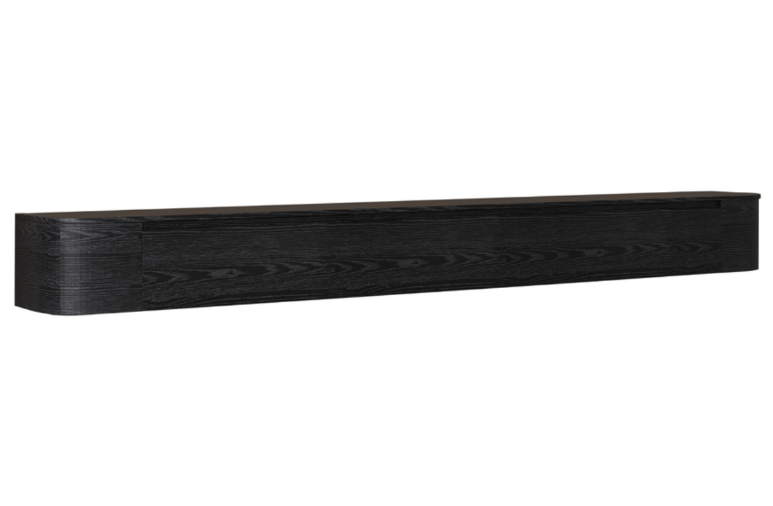 Japandi Tv Meubel Curved - Zwart Eiken - Gebogen zijkant