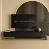 Japandi Tv Meubel Curved - Zwart Eiken - Gebogen zijkant