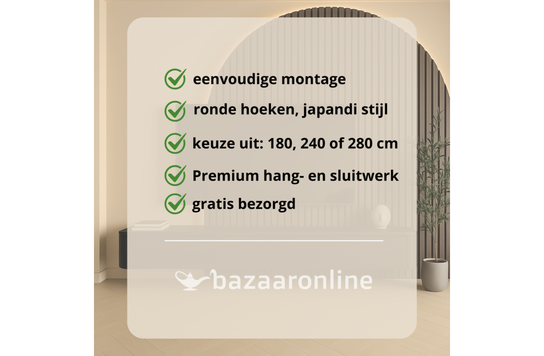 Japandi Tv Meubel Curved - Zwart Eiken - Gebogen zijkant